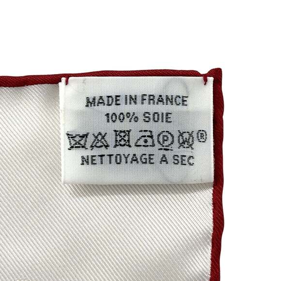 HERMES Red Silk Scarf - Picture 5 of 7